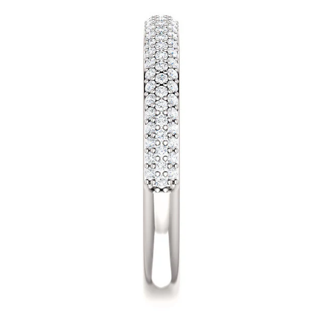 CZ Wedding Set, Style 05-24 feat The Nicole Engagement Ring (Customizable Three-Stone with Round Pave Accents) - Image 12