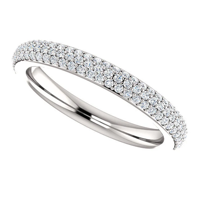CZ Wedding Set, Style 05-24 feat The Nicole Engagement Ring (Customizable Three-Stone with Round Pave Accents) - Image 14