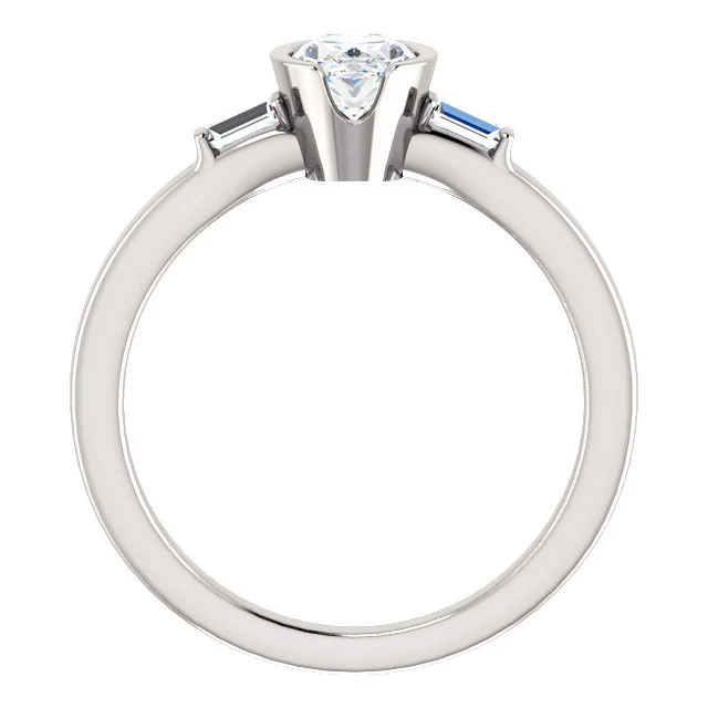 CZ Wedding Set, Style 04-43 feat The Stephanie engagement ring (Customizable Bezel And Baguette) - Image 7