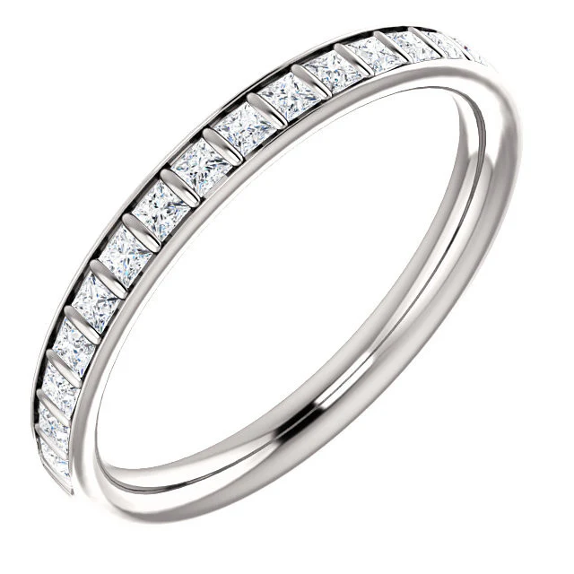 CZ Wedding Set, Style 04-30 feat The Gloria engagement ring (Customizable Princess Channel) - Image 5