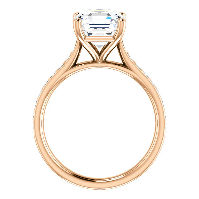 CZ Wedding Set, Style 04-30 feat The Gloria engagement ring (Customizable Princess Channel) - Image 6