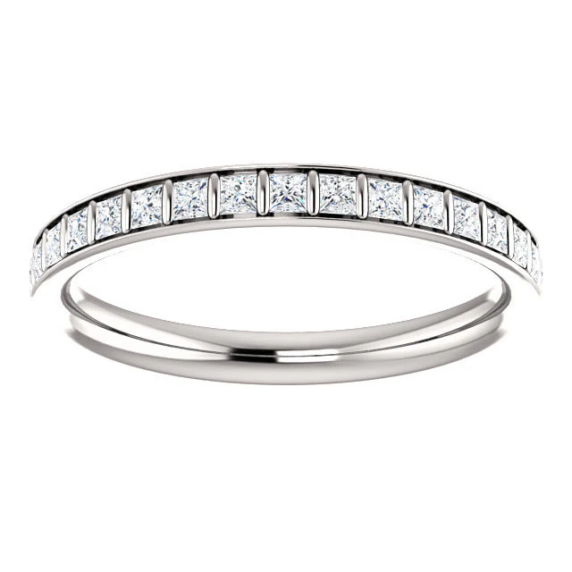 CZ Wedding Set, Style 04-30 feat The Gloria engagement ring (Customizable Princess Channel) - Image 9
