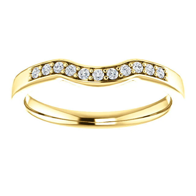 CZ Wedding Set, Style 034 featuring The Gabrielle engagement ring (Customizable Center featuring Round Side Stones and Filigree) - Image 9