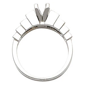 Cubic Zirconia Engagement Ring- The Melanie (Customizable Setting with 8-Stone "Stairs" Baguette Channel) - Image 4